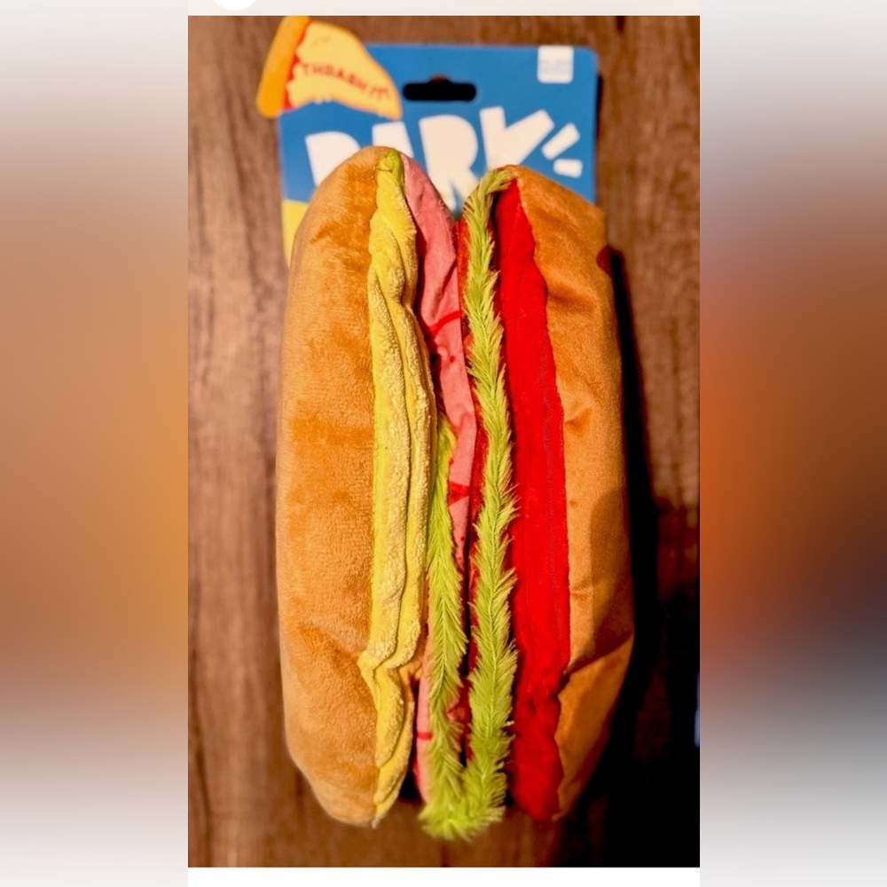 Bark Box Big Bite‎ Hoagie Plush Squeaky Crinkle Dog Toy All Size
